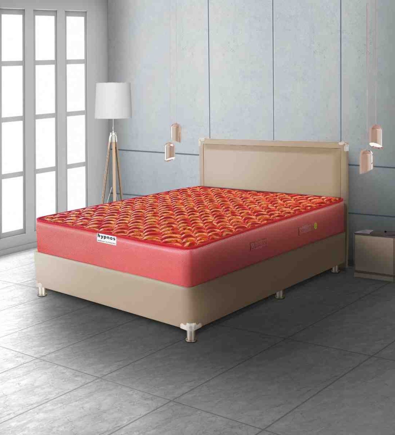 Caspio Orthopedic 6 inch Bonnell Spring Single Mattress in Navy Blue Colour