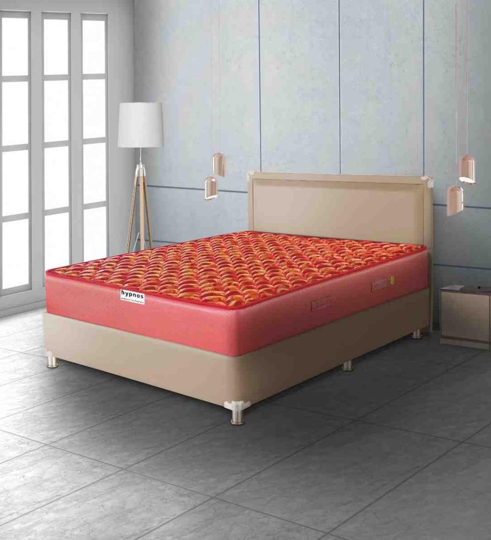 Caspio Orthopedic 8 inch Bonnell Spring King Size Mattress in Navy Blue Colour