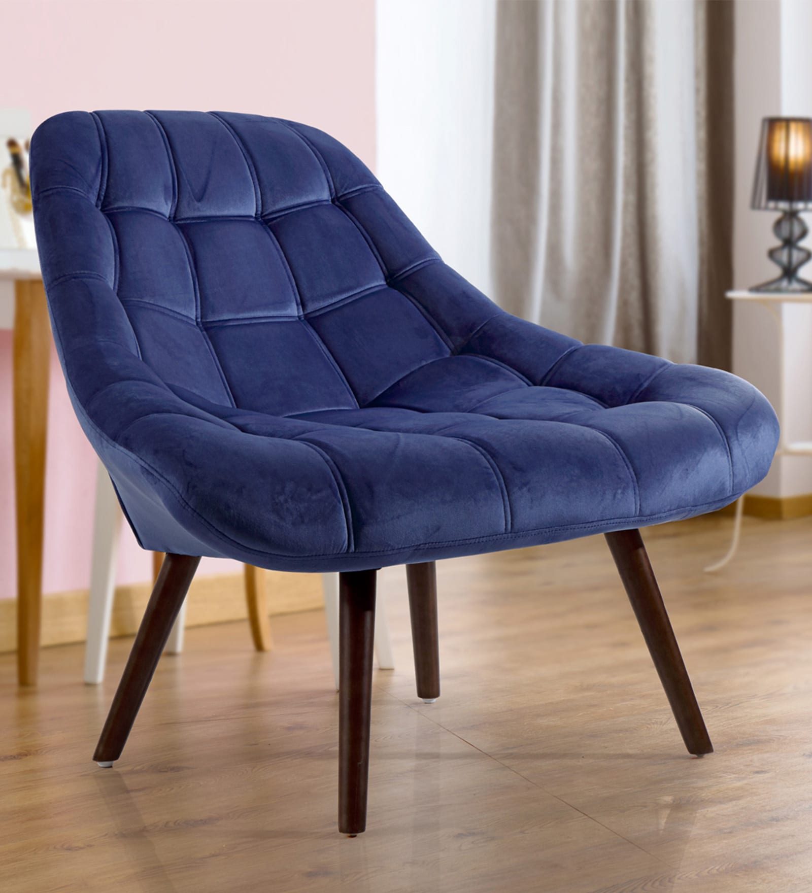 Buy Cassia Lounge Chair in Blue Colour at 47% OFF by Evok | Pepperfry