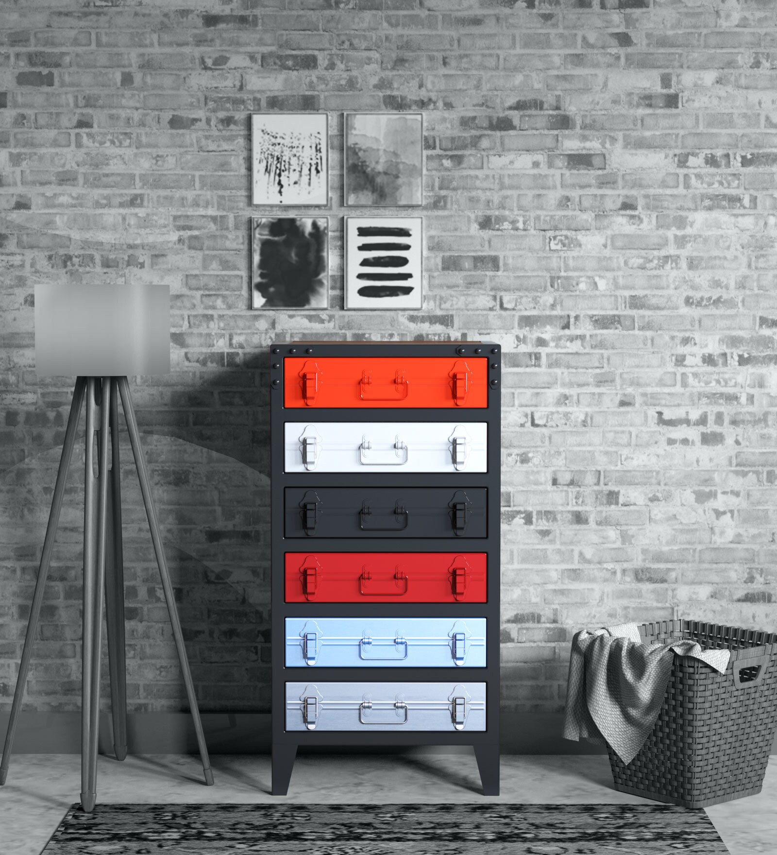 Buy Chancey Metal Compact Chest Of Drawers In Multicolour at 13 OFF by