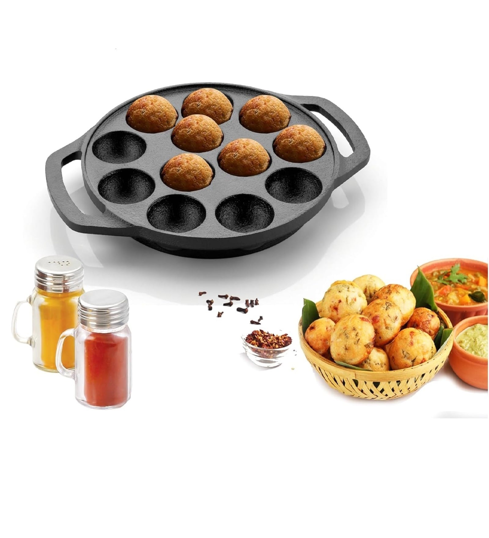 Buy Black Cast Iron 12 pits Appam Maker at 26% OFF by Nirlon | Pepperfry