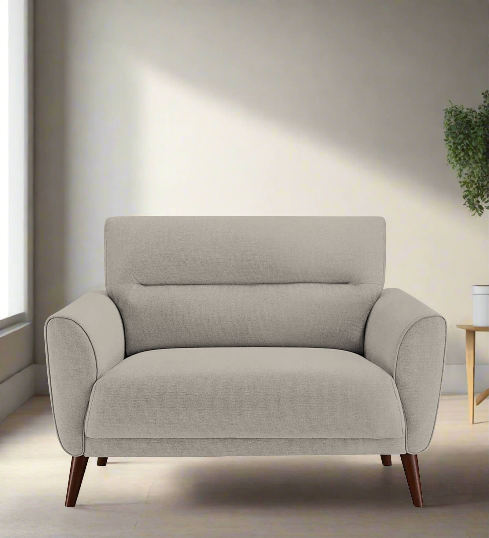 Castro Fabric 1 Seater Sofa In Lit Grey Color