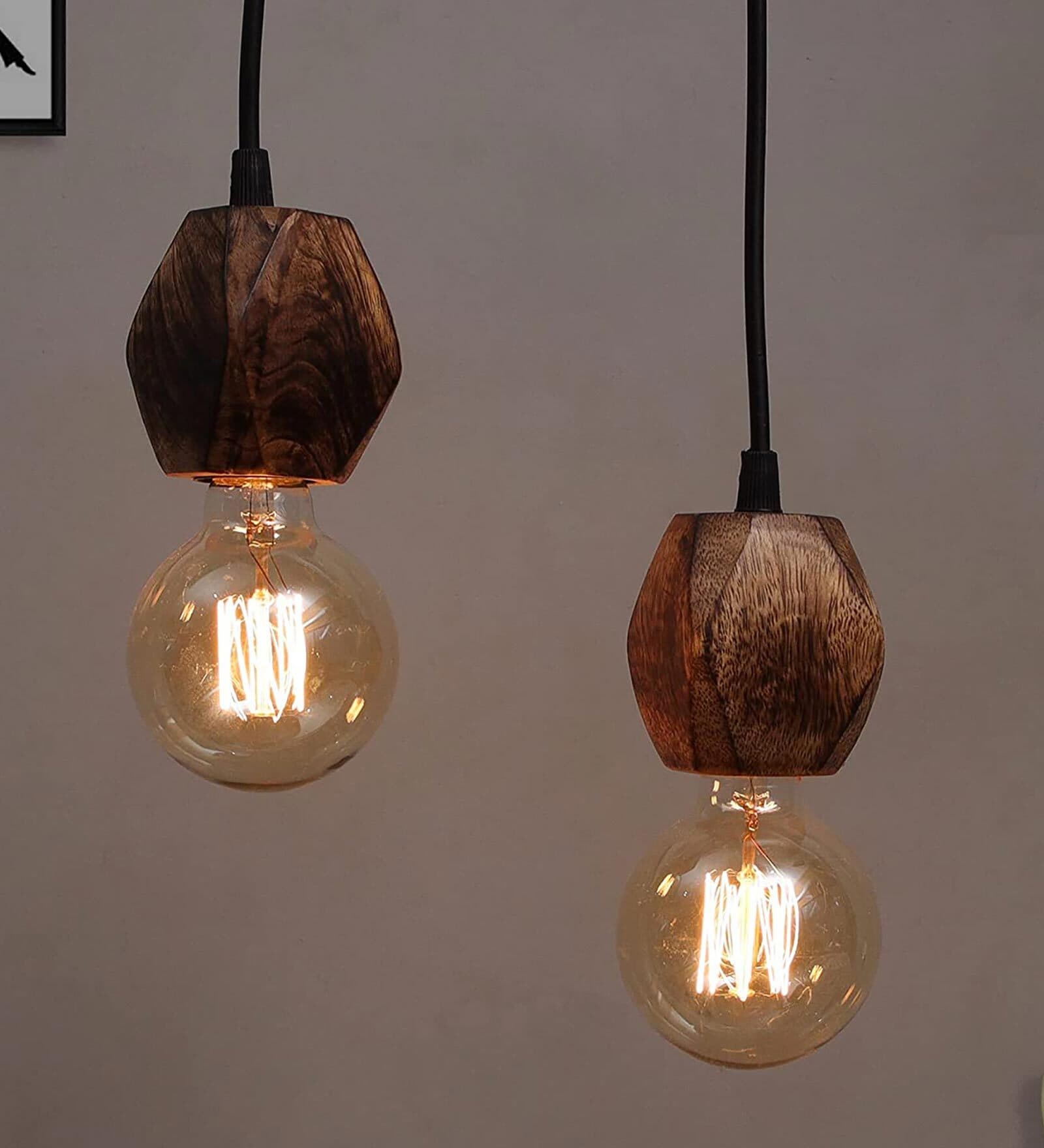 Catania Brown Wood Hanging Light