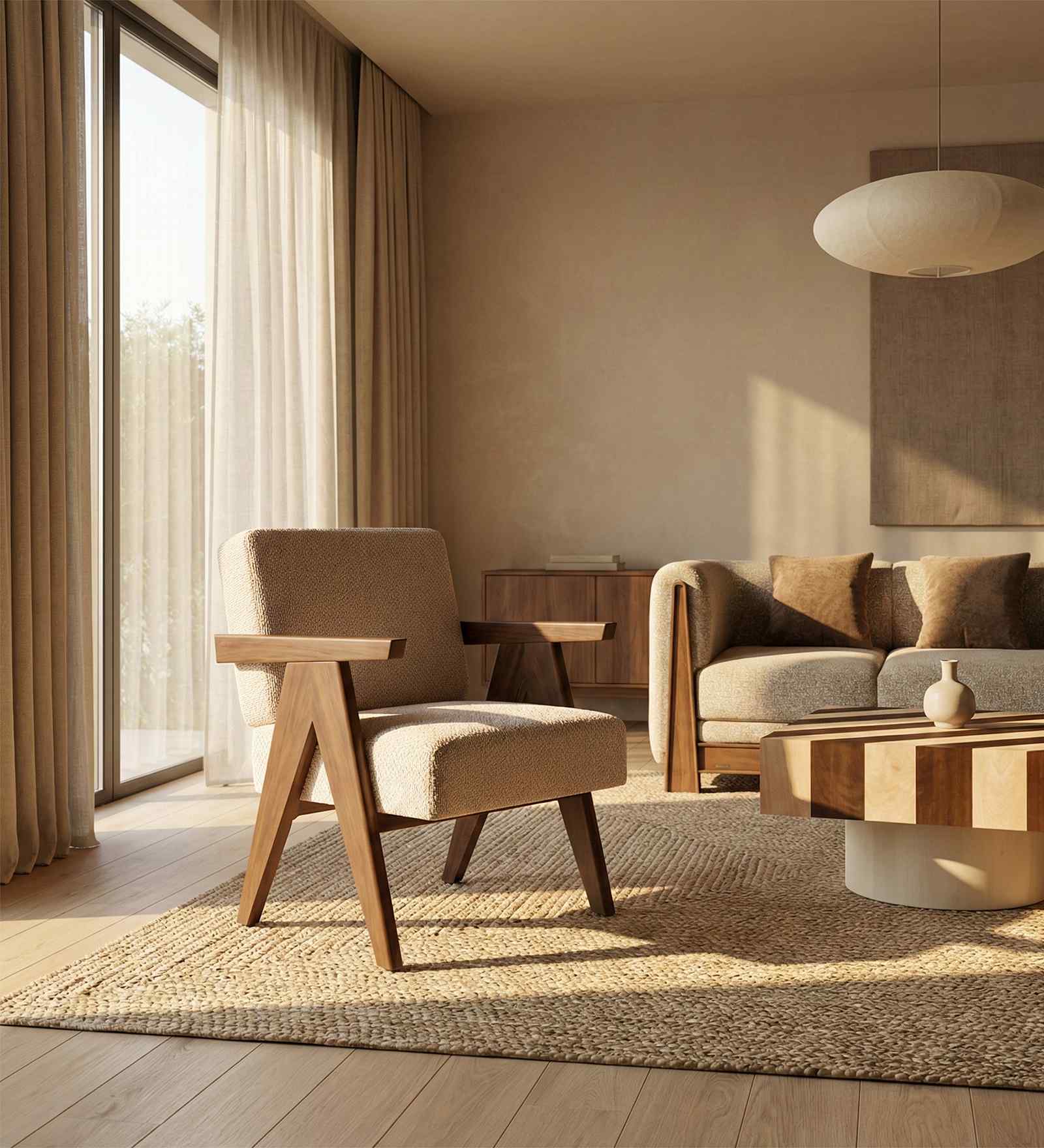 Cavallo Lounge Chair In American Walnut Finish
