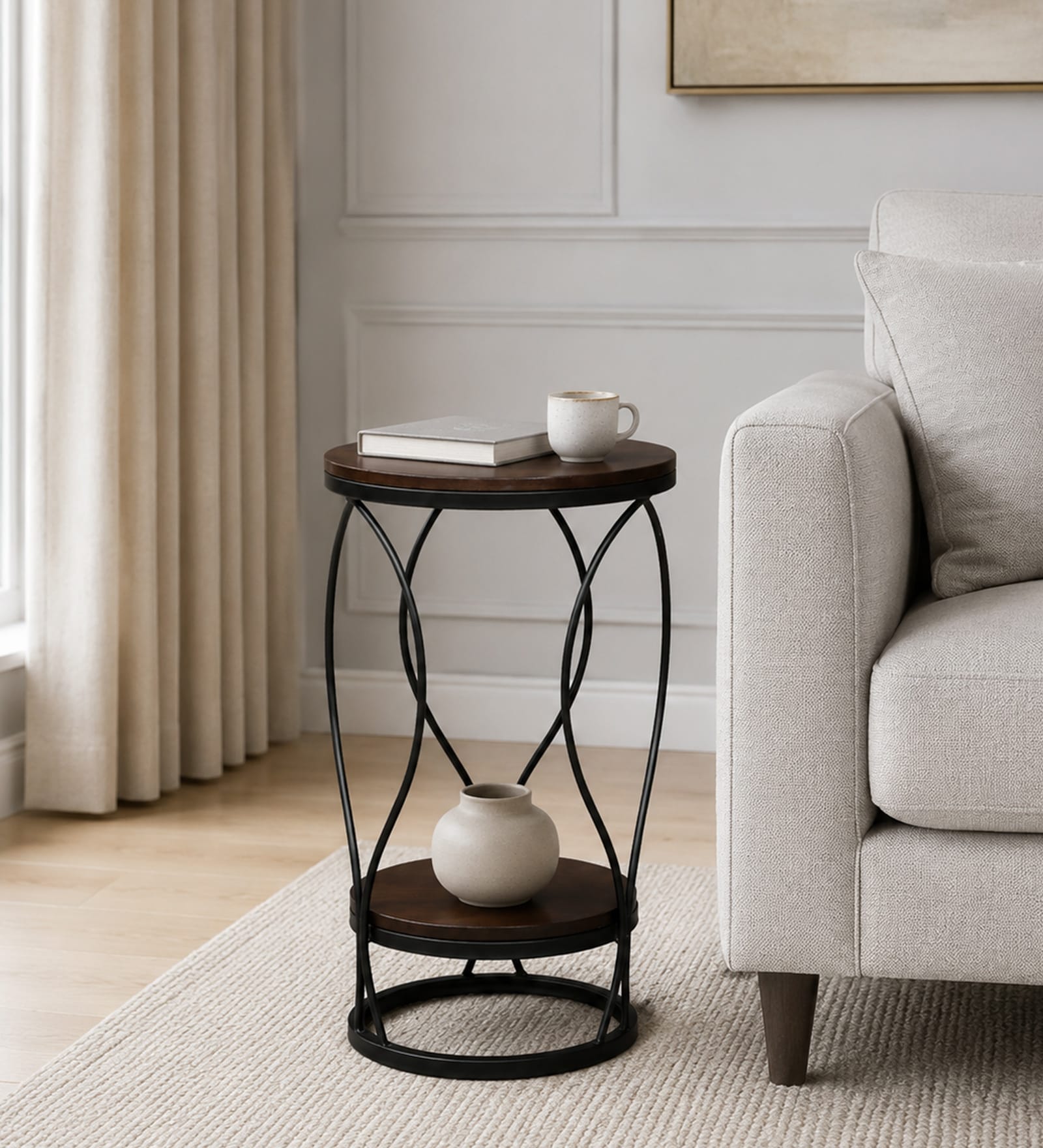 Cavos Metal End Table In Black Colour Cavos Metal End Table In Black Colour