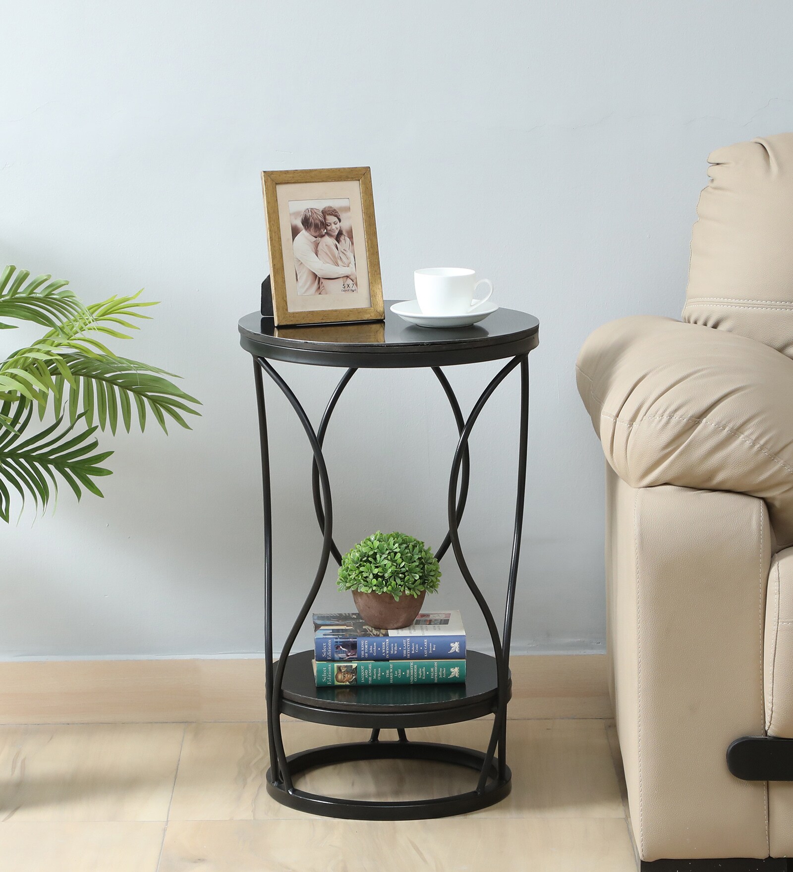 Cavos Metal End Table In Black Colour