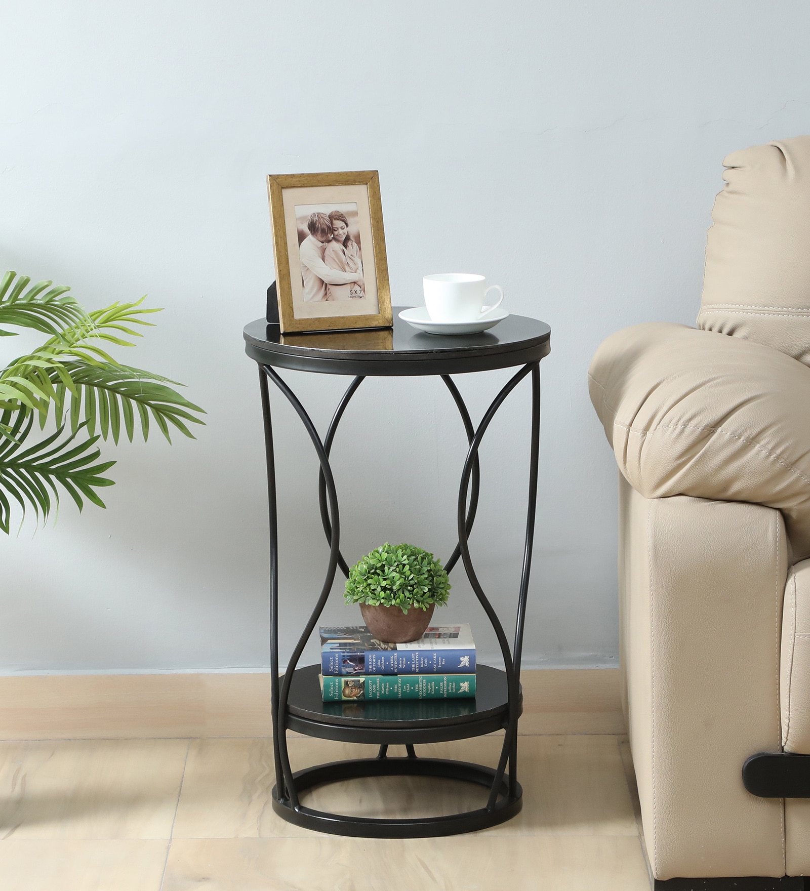 Cavos Metal End Table In Black Colour