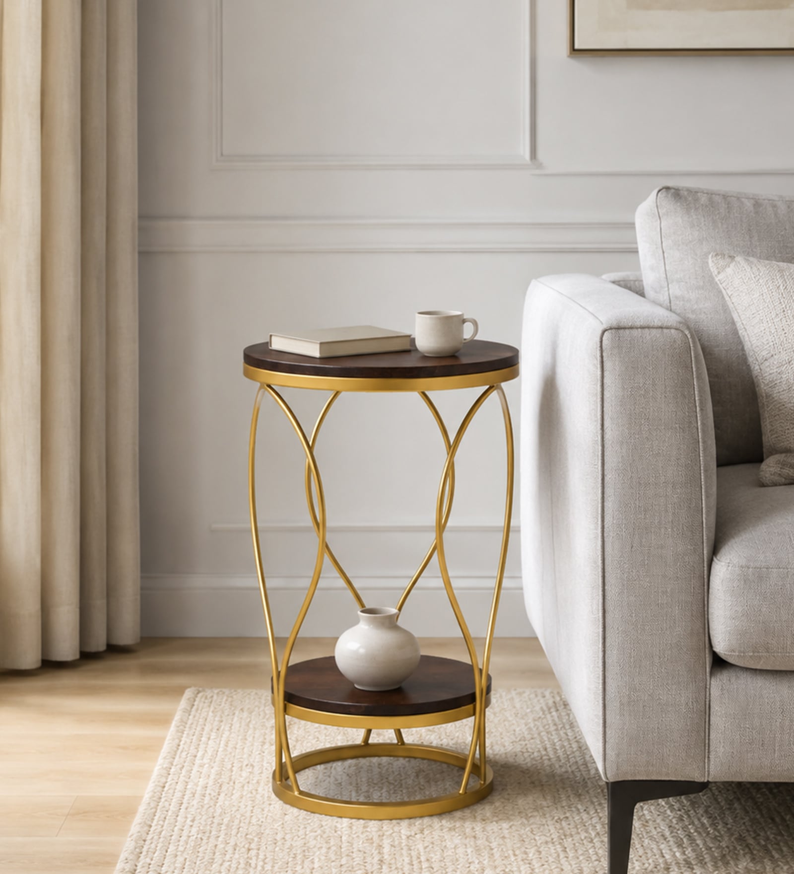 Cavos Metal End Table In Gold Colour Cavos Metal End Table In Gold Colour
