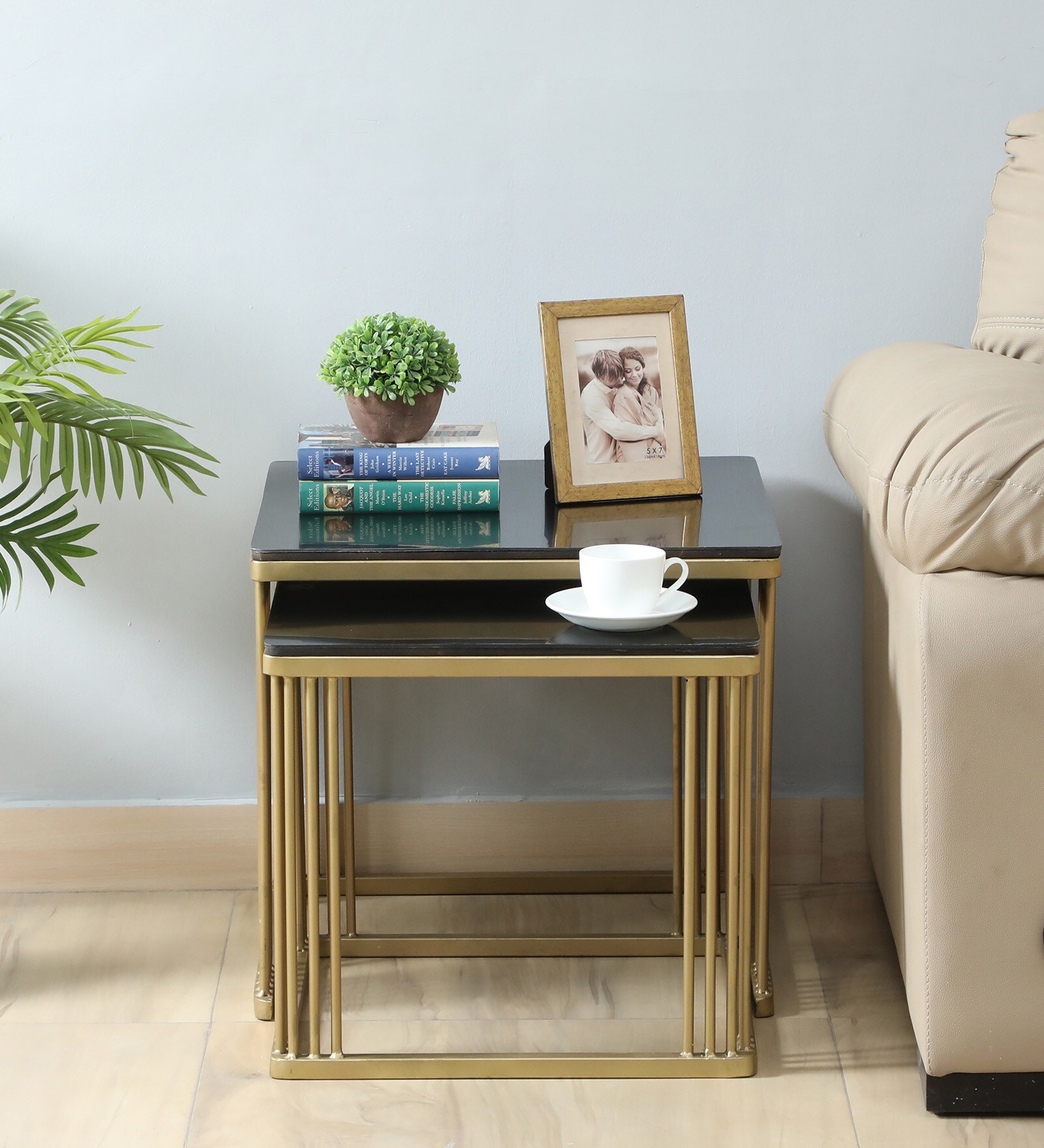 Cavos Metal Nest Of Tables In Gold Colour