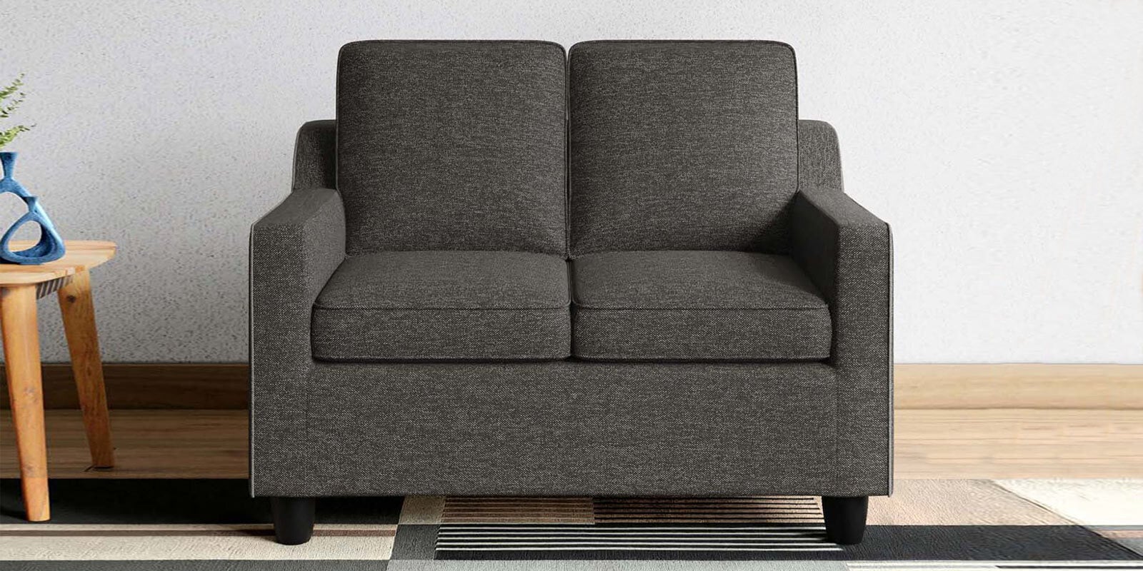 Candour Fabric 2 Seater Sofa In Grey Colour