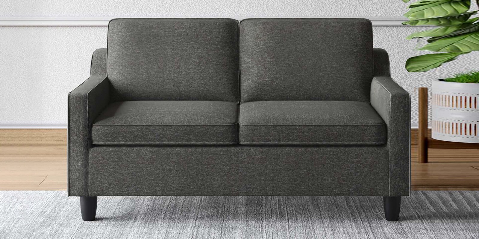 Candour Fabric 3 Seater Sofa In Grey Colour