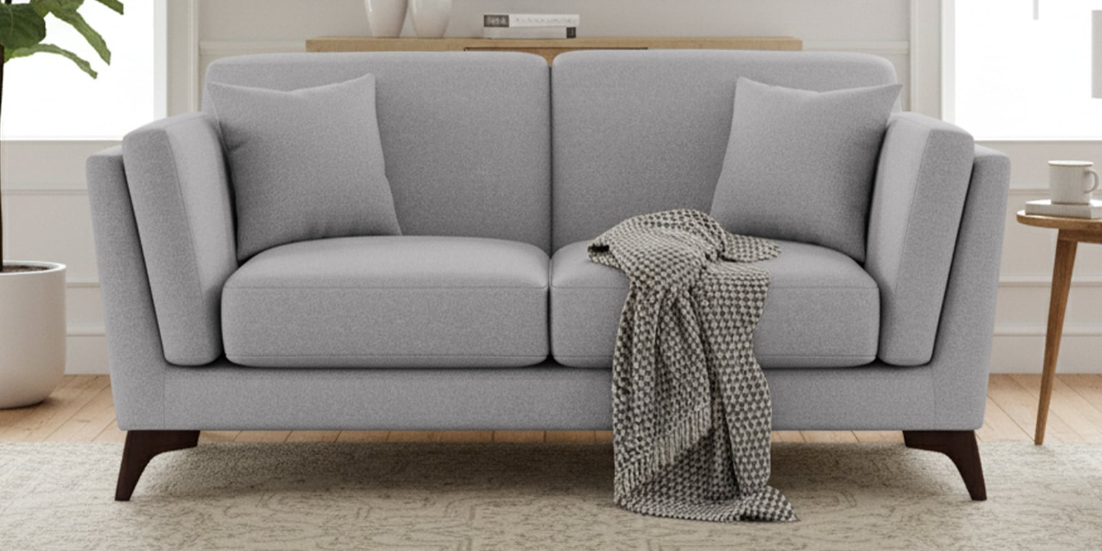 Candy Fabric 2 Seater Sofa in Dim Grey Color