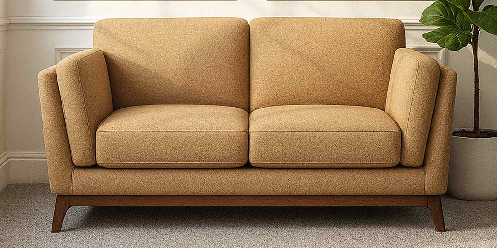 Candy Fabric 2 Seater Sofa in Copper Brown Color