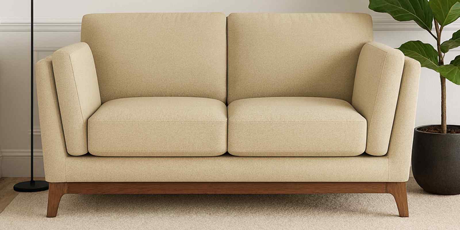 Candy Fabric 2 Seater Sofa in Cotton Beigen Color