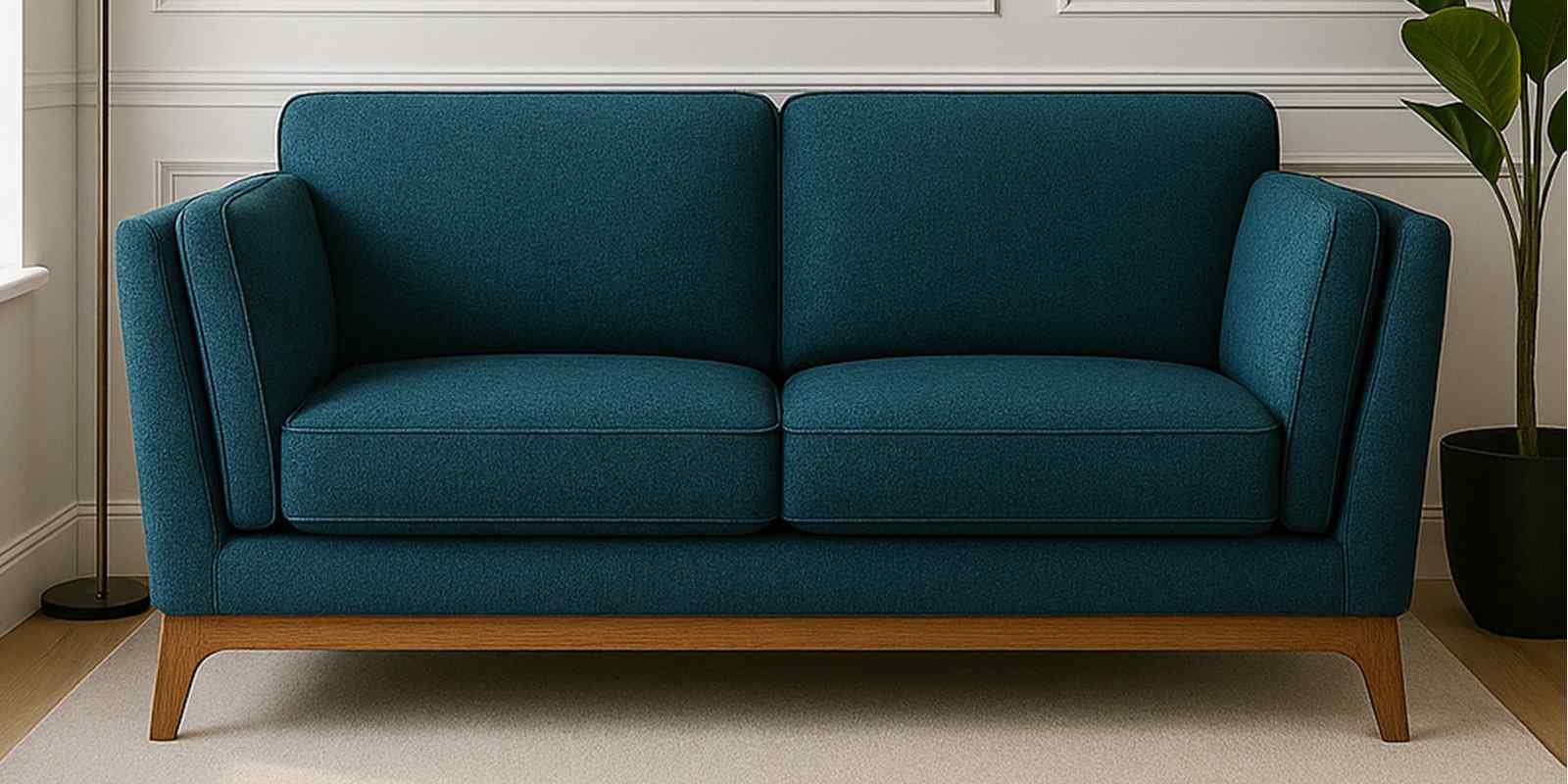 Candy Fabric 2 Seater Sofa in Sea Blue Color