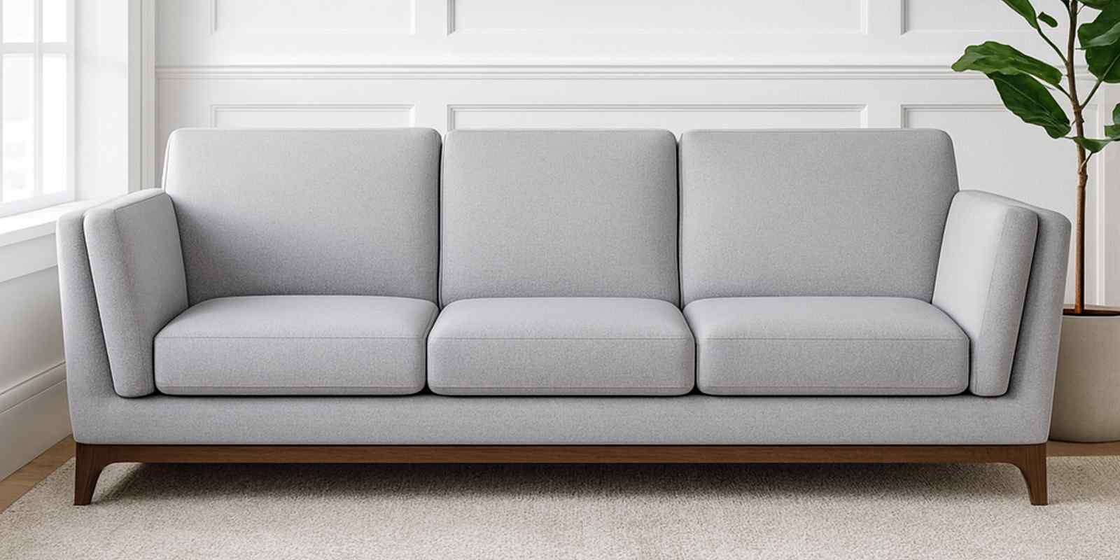 Candy Fabric 3 Seater Sofa in Dim Grey Color
