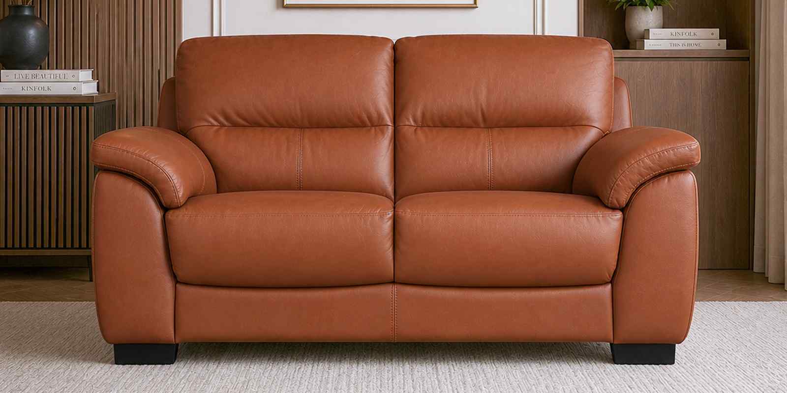 Canyon Leather 2 Seater Sofa Set In Brown Colour Canyon Leather 2 Seater Sofa Set In Brown Colour