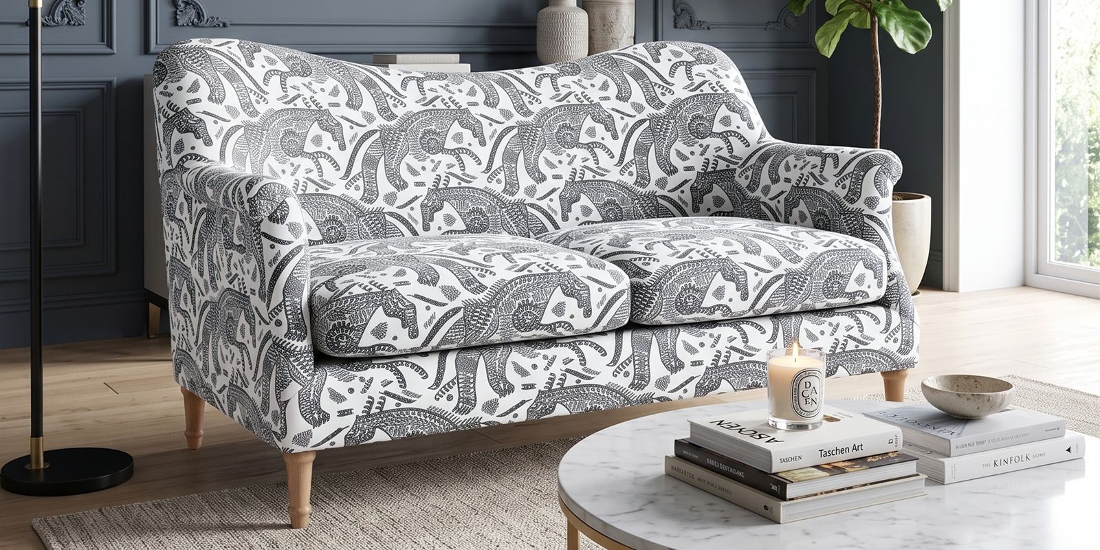 Capri Safari Sketch 2 Seater Upholstered Sofa Capri Safari Sketch 2 Seater Upholstered Sofa