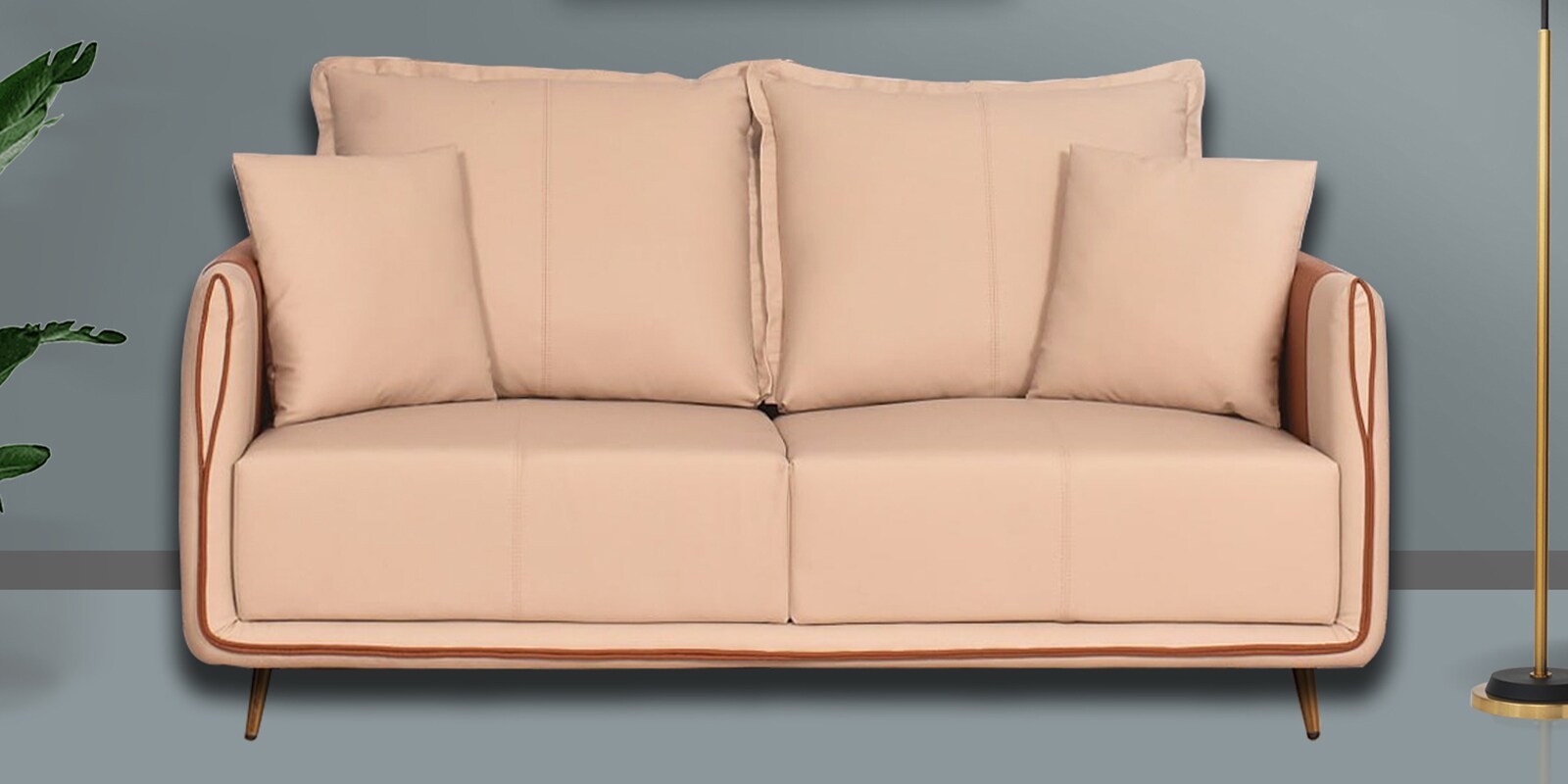 Carnival 2 Seater Sofa Cream & Tan Colour
