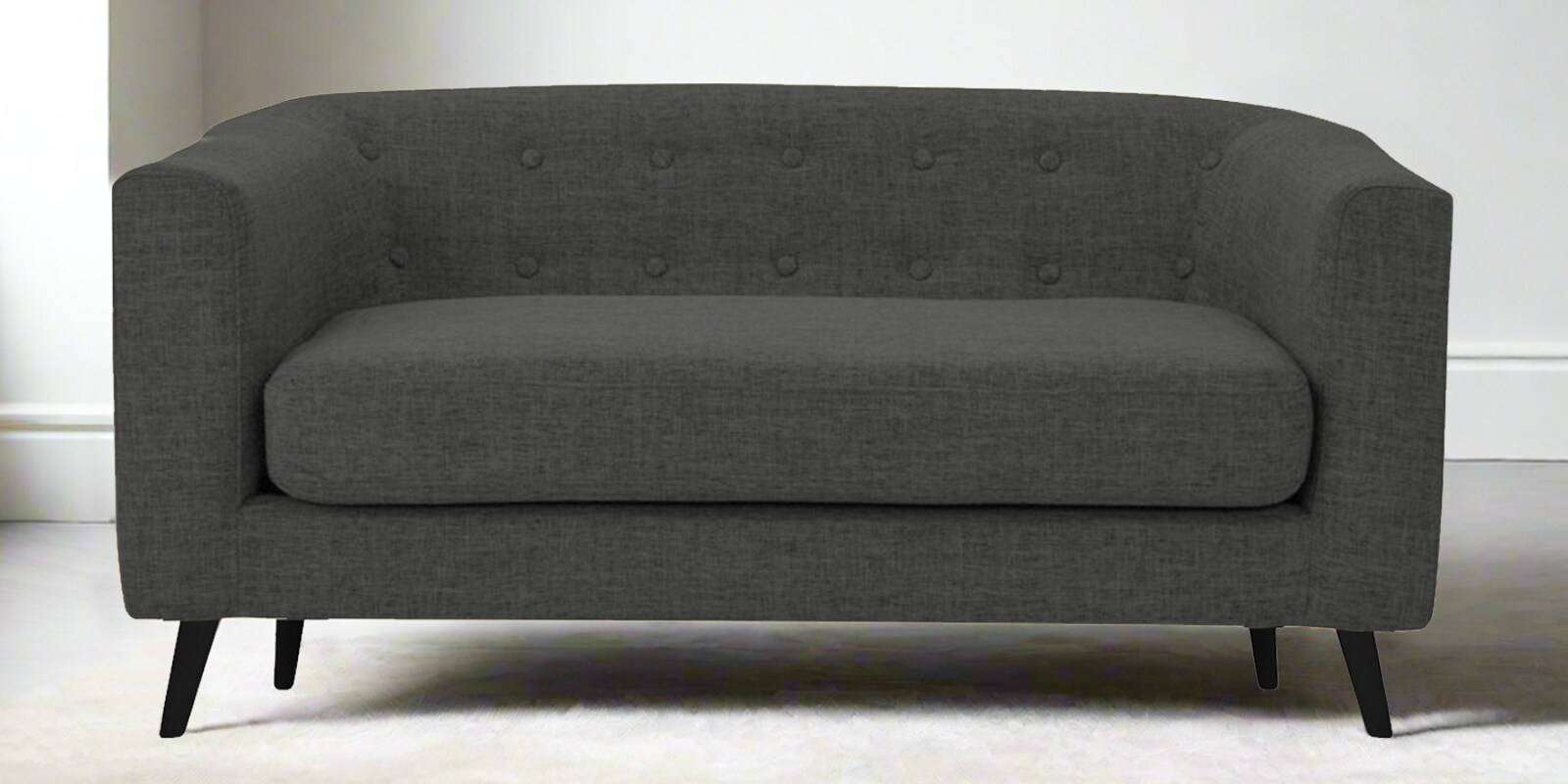 Casper Fabric 2 Seater Sofa in Charcoal Grey Colour