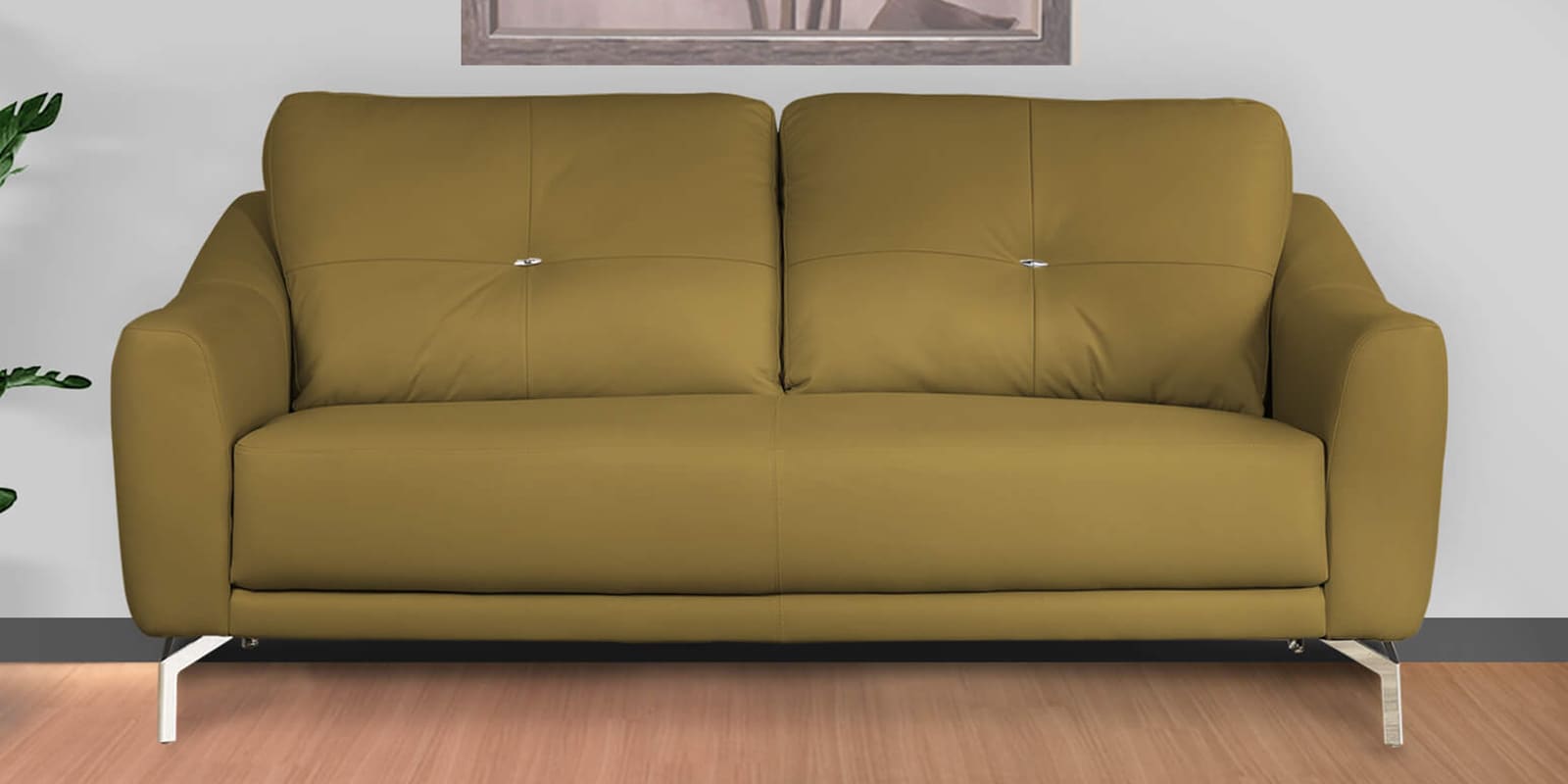 Castle Leatherette 3 Seater sofa in Royal Green Colour