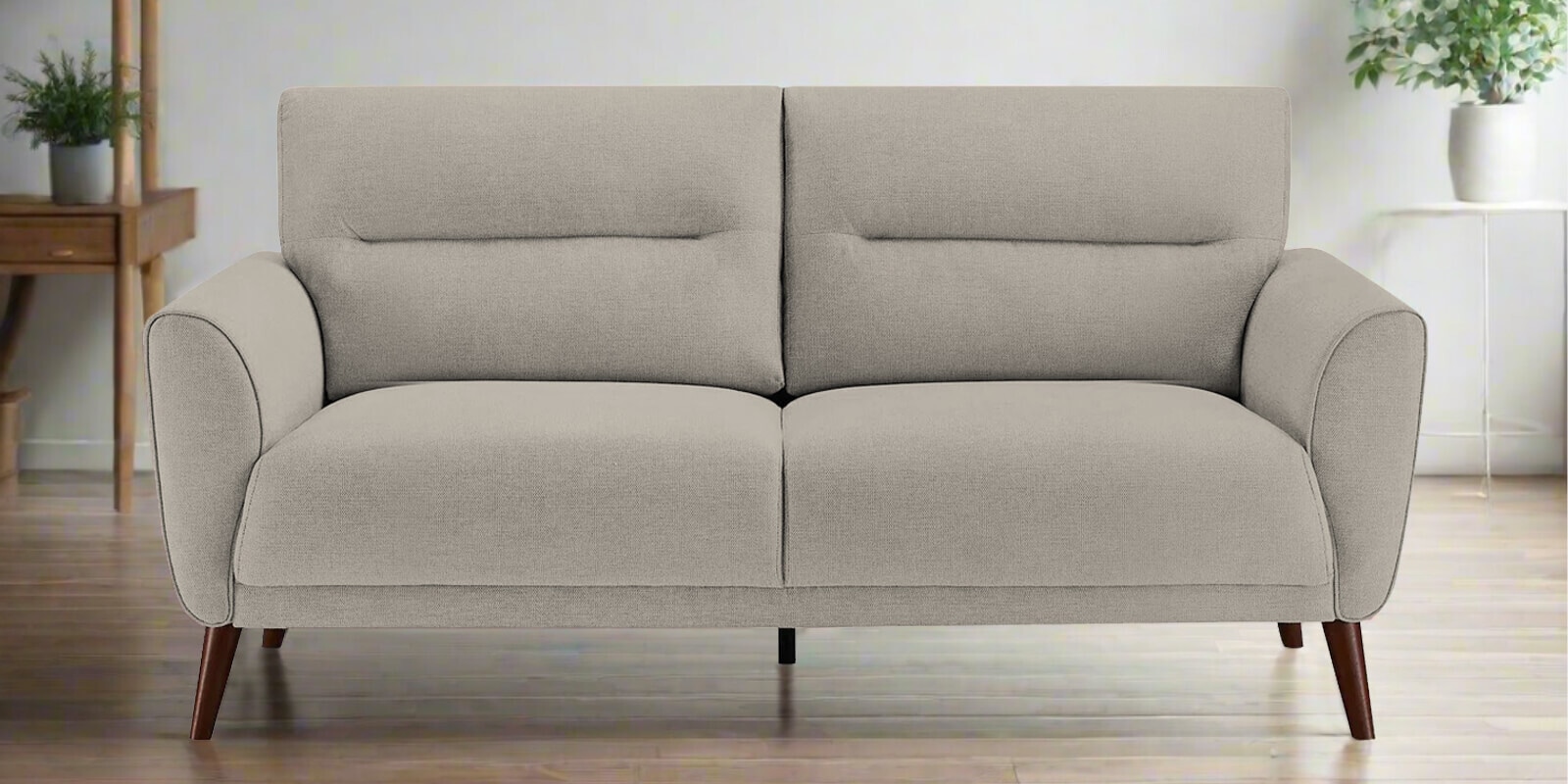 Castro Fabric 2 Seater Sofa In Lit Grey Color