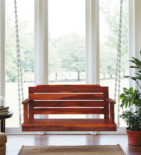 Caen Sheesham Wood Swing In Honey Oak Finish