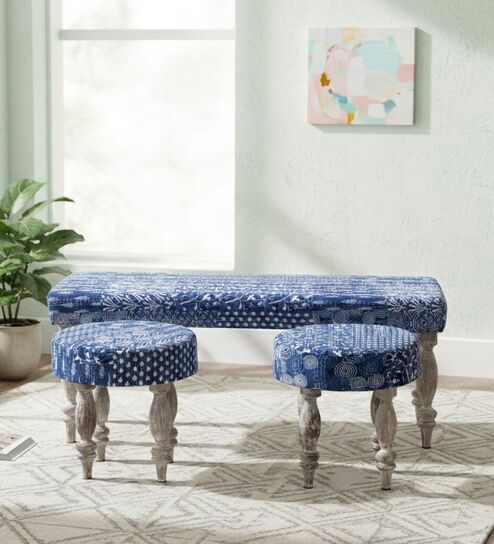 Cairo Bench Set In Indigo Colour