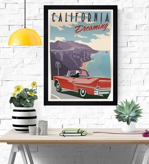 California Tobias Multicolour Textured Paper Framed Art Print