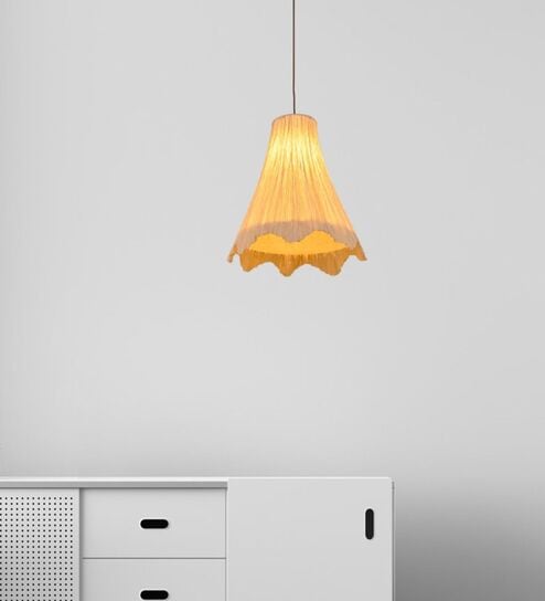 Calla Lily Stainless Steel & Banana Fibre Pendant Hanging Light