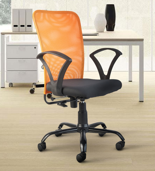 Callisto Breathable Mesh Ergonomic Chair in Orange Colour
