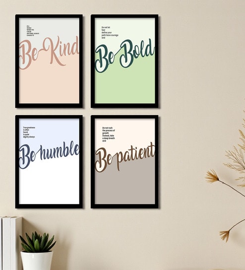 art street Be Kind Be Bold Quote Wall Art Framed Set of 4-picture-15