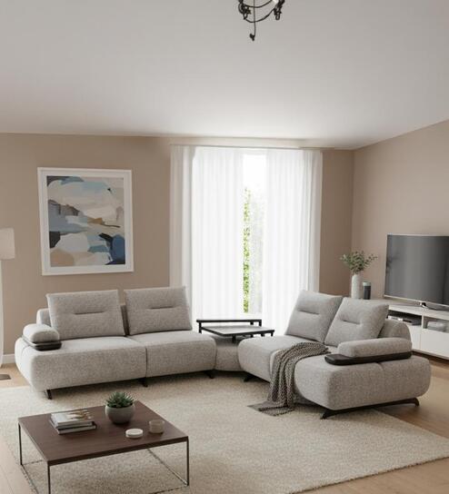 Camaro Fabric Corner Sofa In Grey Colour