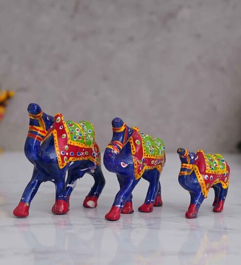 Camel Blue Plastic (Set of 3) Animal Figurines