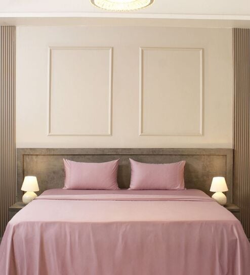Cameo Rose 400TC  Solid Embroidery Superking Bedsheet with 2 Pillow Covers