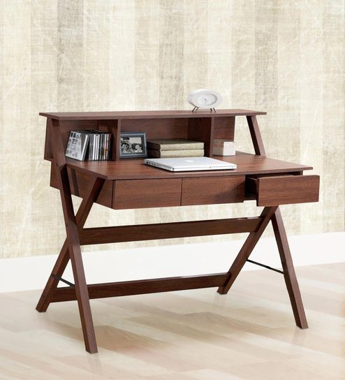 Buy Vimle Campaign Writing Table With Three Drawers By Afydecor