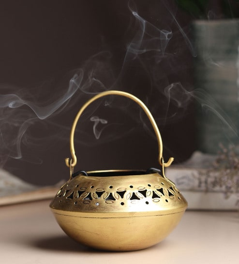 (1Pc) Gold Metal Diwali Decoration Tea Light Holder