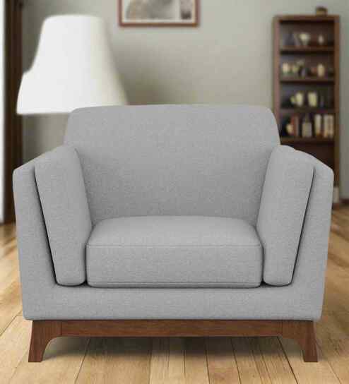 Candy Fabric 1 Seater Sofa in Dim Grey Color