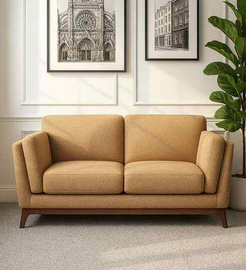 Candy Fabric 2 Seater Sofa in Copper Brown Color