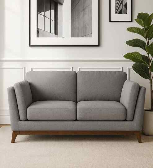 Candy Fabric 2 Seater Sofa in Dim Grey Color