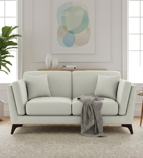 Candy Fabric 2 Seater Sofa in Maple Cream Colour By Febonic