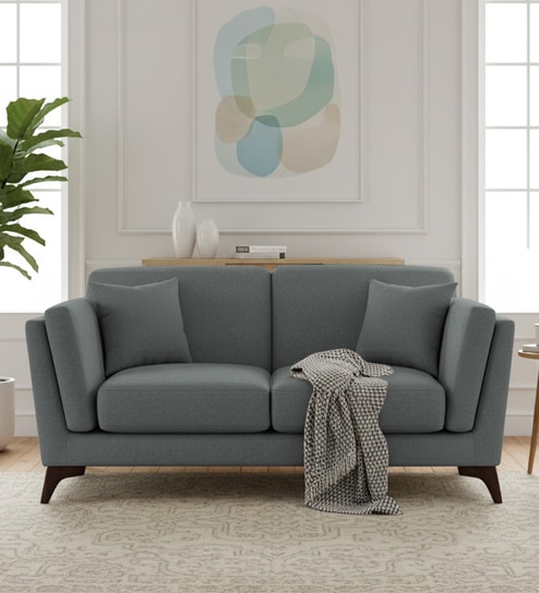 Candy Fabric 2 Seater Sofa in Nimbus Grey Color