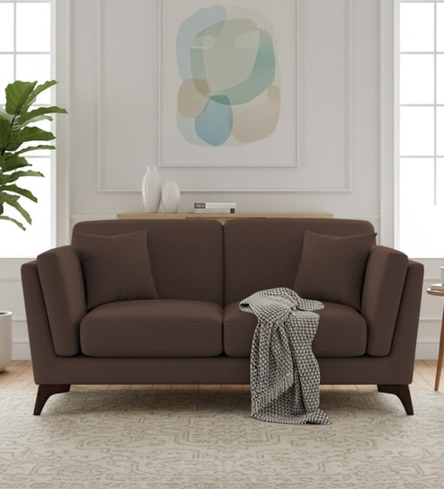 Candy Fabric 2 Seater Sofa in Beaver Brown Color By Febonic
