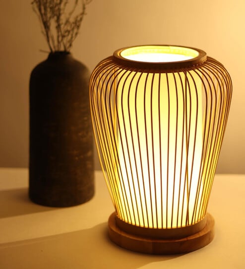 Cane and Bamboo Modern Table Lamp