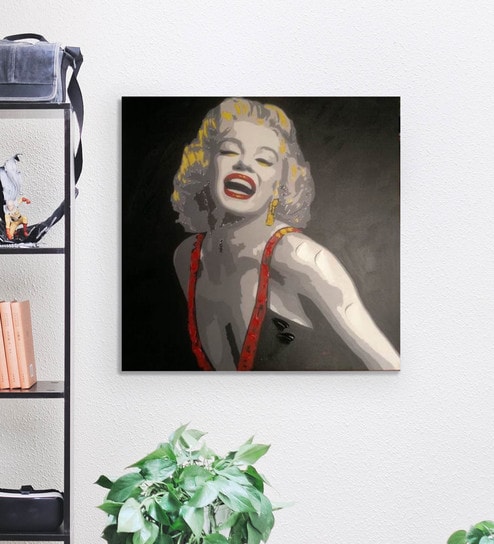 Canvas 36 X 36 Inch Marilyn Monroe Unframed Handpainted Art Painting By Fizdi Art Store