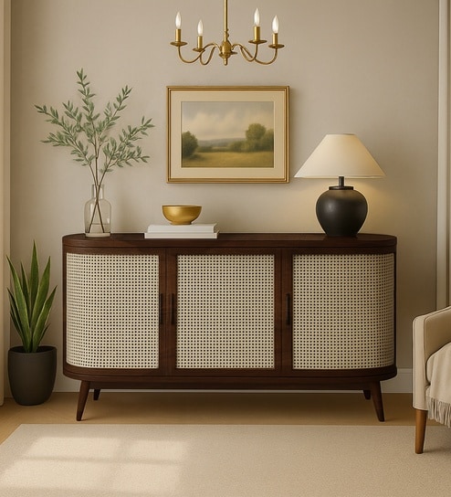 Canvera 3-Door Sideboard With Rattan Mesh Front In Wa