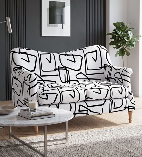 Capri Abstract Linear 2 Seater Upholstered Sofa 