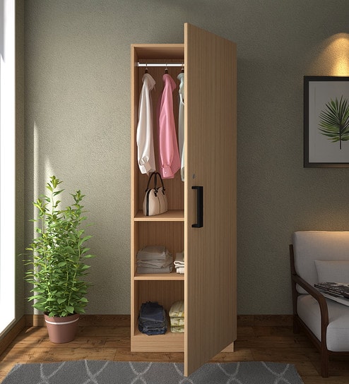 Buy Capri Single Door Wardrobe In Oak Finish By Dios Online 1