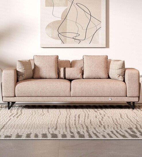 Capria 3 Seater Sofa In Brown Colour 