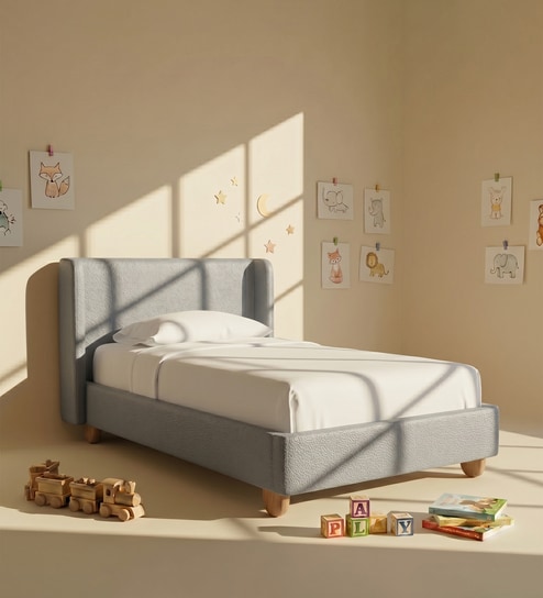 Caramel Arch Kids Twin Bed In Ivory Colour